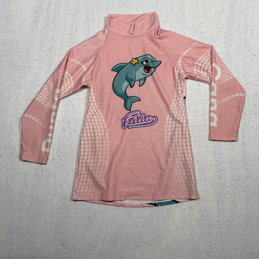 Dominican Ocean Colors Frida Dolphin Discovery Rash Guard Pink Kids Size 10